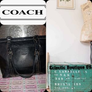 Coach leather tote bag